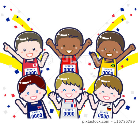 Multinational athletes participating in a sports tournament 02 Multinational athletes participating in a sports tournament 02 116756789