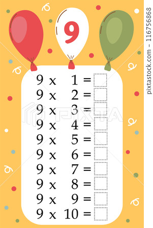 Multiplication tables for kids.Time table for kids.Colorful multiplication table. Multiplication tables for kids.Time table for kids.Colorful multiplication table. 116756868