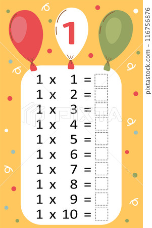 Multiplication tables for kids.Time table for kids.Colorful multiplication table. Multiplication tables for kids.Time table for kids.Colorful multiplication table. 116756876