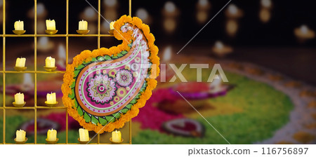 Clay diya lamps lit during diwali celebration, Diwali, or Deepavali, is India's biggest and most important holiday. Clay diya lamps lit during diwali celebration, Diwali, or Deepavali, is India's biggest and most important holiday. 116756897