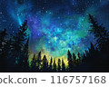 A beautiful night sky with a blue and purple hue 116757168