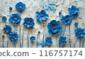 A blue flower painting with a white background 116757174