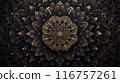 A gold and black flowery design with a lot of detail 116757261