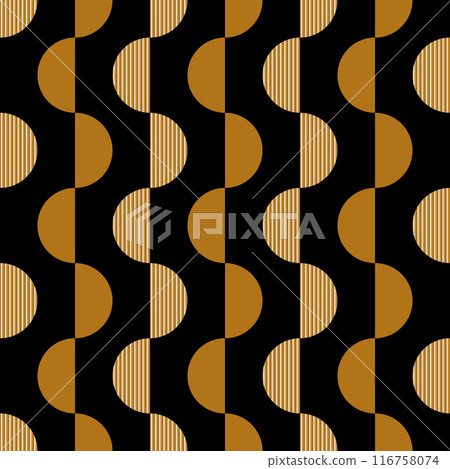 Abstract geometric semicircle graphic design print. Seamless geometric stripes pattern. Vector illustration Abstract geometric semicircle graphic design print. Seamless geometric stripes pattern. Vector illustration 116758074