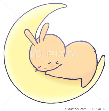 睡在新月上的兔子(棕色) 睡在新月上的兔子(棕色) 116758182
