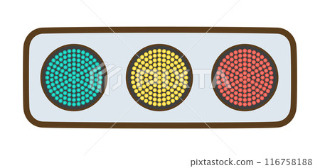 Flat traffic signal (all lights up) Flat traffic signal (all lights up) 116758188
