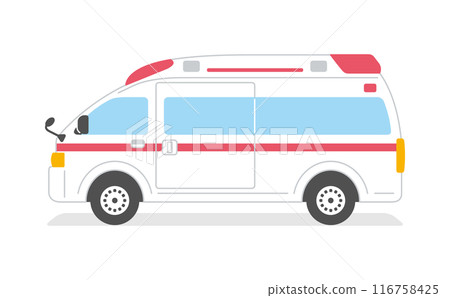 Simple and easy-to-understand ambulance illustration material 116758425