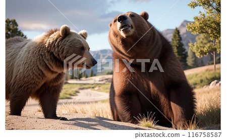 brown bear looking at camera 116758587