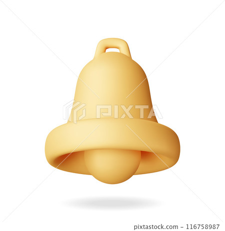 3D Notification bell icon isolated 3D Notification bell icon isolated 116758987