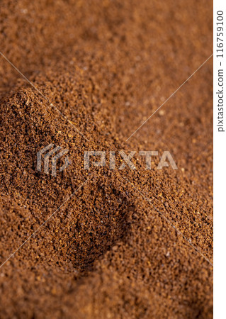 natural ground and roasted coffee for making a drink natural ground and roasted coffee for making a drink 116759100