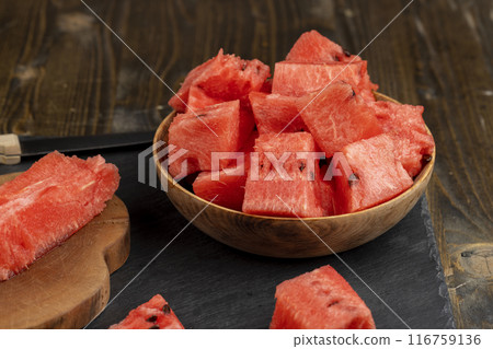 fresh watermelon cooked for nutrition fresh watermelon cooked for nutrition 116759136