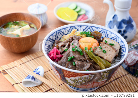 Sukiyaki on rice Sukiyaki on rice 116759281