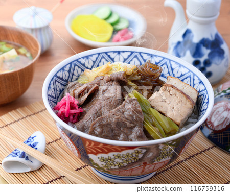 Sukiyaki on rice Sukiyaki on rice 116759316