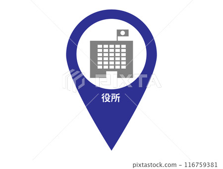 Map pin, city hall, ward office map symbol, icon, mark, pictogram Map pin, city hall, ward office map symbol, icon, mark, pictogram 116759381