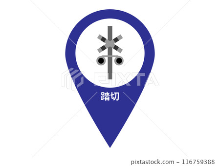 地圖別針鐵路道口鐵路道口地圖符號圖示標示象形圖插圖 116759388