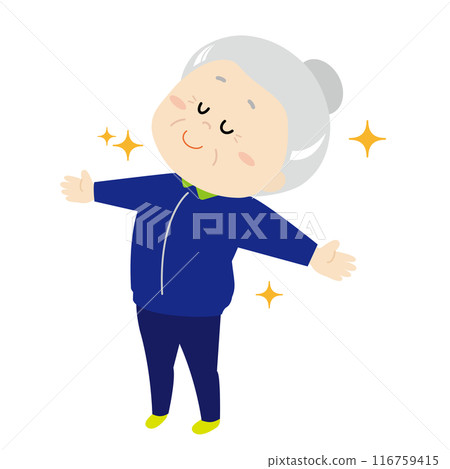 深呼吸的資深婦女 深呼吸的資深婦女 116759415