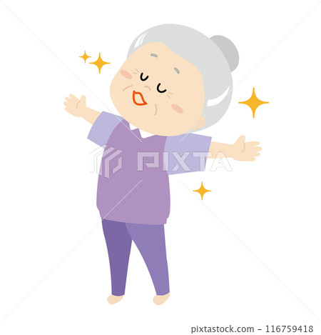 深呼吸的快樂的奶奶 深呼吸的快樂的奶奶 116759418