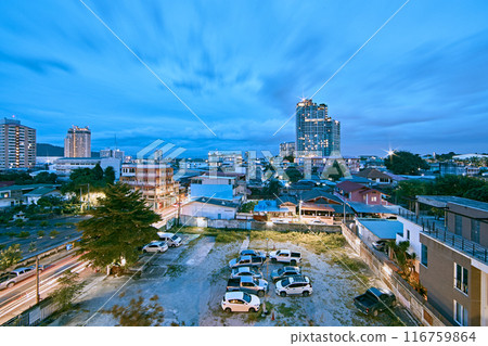 landscape of Sriracha with cityscape view. 116759864