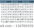 Web icon set of fish and sea creatures for business use 116760339