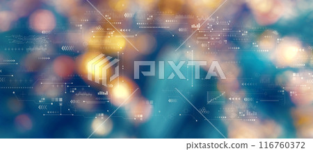 Technology screen with blurred city at night 116760372