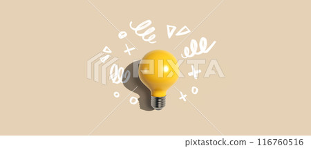 Idea light bulb with hand drawing sketch Idea light bulb with hand drawing sketch 116760516