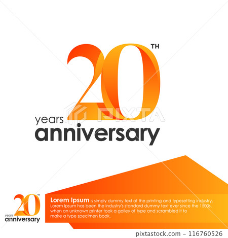 20th Anniversary logotype with orange color 116760526