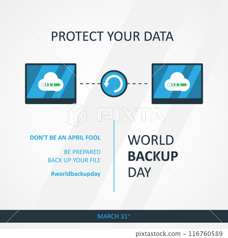 Letter World Backup Day element template design March 31st 116760589