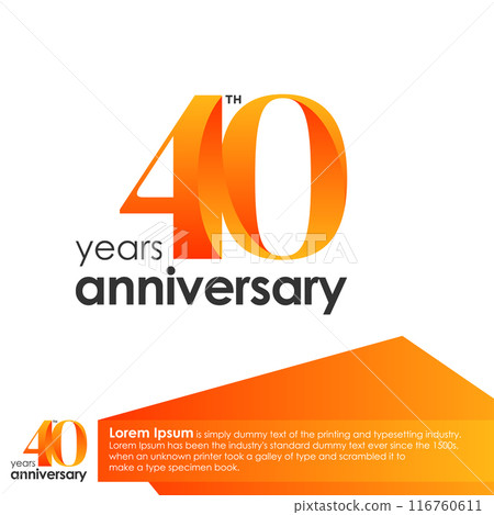 40th Anniversary logotype with orange color 116760611