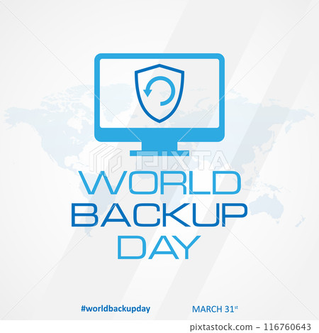Letter World Backup Day element template design background 116760643