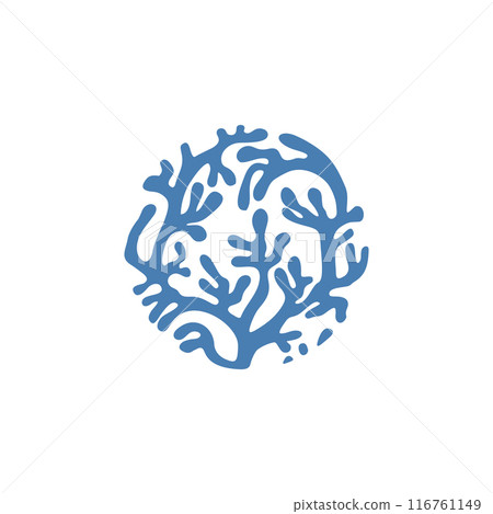 Pattern vector blue Corral logo flat design template 116761149