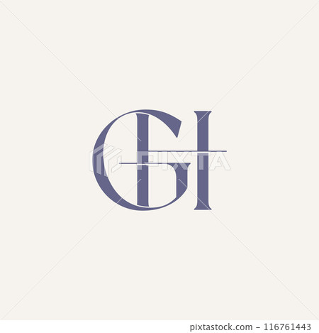 Design typography GH initial letter logo purple color Design typography GH initial letter logo purple color 116761443