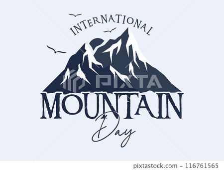 Vintage design silhouette mountain for International Mountain Day 116761565