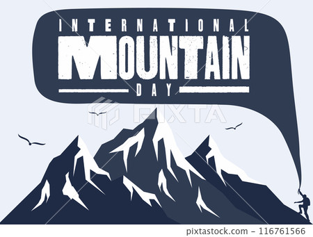 Abstract mountain and letter silhouette for International Mountain Day Abstract mountain and letter silhouette for International Mountain Day 116761566
