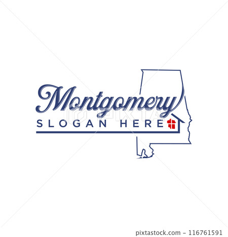 Abstract letter and map Montgomery Alabama 116761591