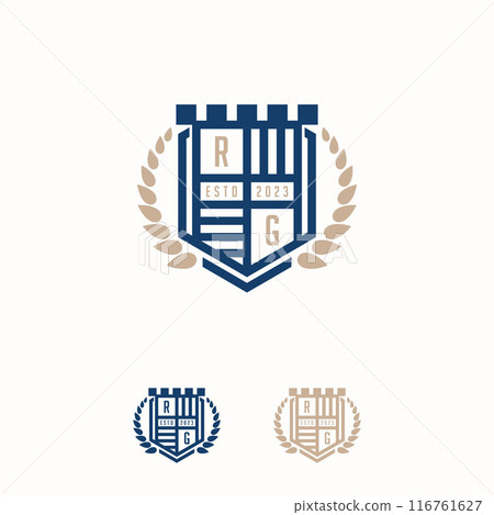 Elegant shield and letter RG vector logo design template 116761627
