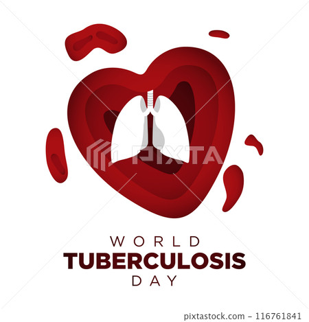 World Tuberculosis Day with love paper cut design style 116761841