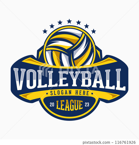 Volleyball League vector mascot logo design modern style emblem Volleyball League vector mascot logo design modern style emblem 116761926
