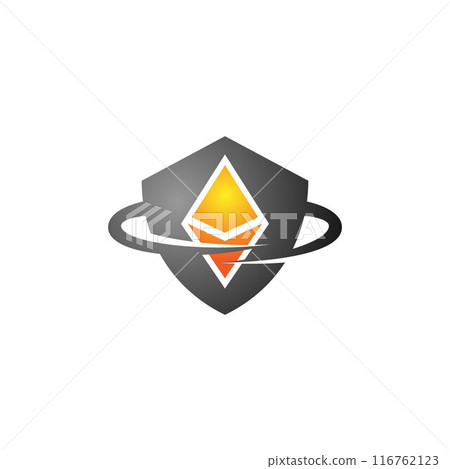 Abstract shield shape in gradient black color applied for security crypto wallet Abstract shield shape in gradient black color applied for security crypto wallet 116762123