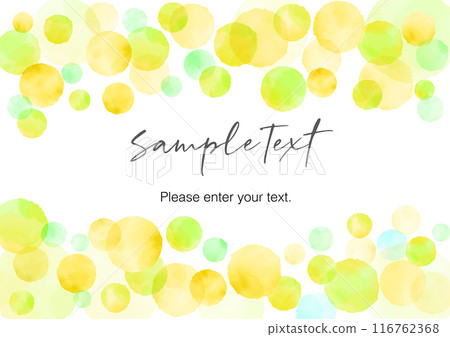 水彩圓點檸檬黃留言卡問候圖像背景 116762368