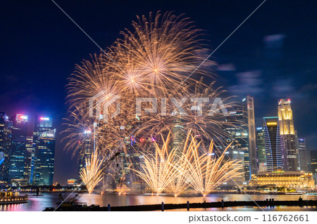 新加坡濱海灣漂浮煙火慶祝獨立紀念日 新加坡濱海灣漂浮煙火慶祝獨立紀念日 116762661