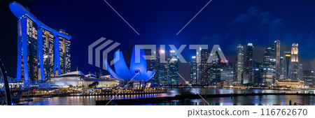 現代城市景觀 - 新加坡全景夜景 116762670