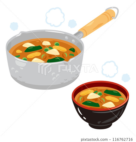 單手鍋味噌湯和碗味噌湯 單手鍋味噌湯和碗味噌湯 116762716