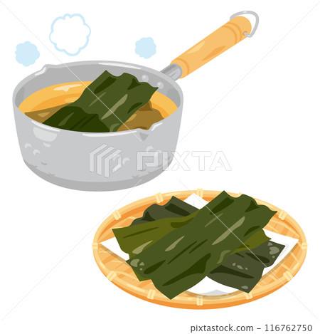 海帶湯鍋與漏杓海帶 海帶湯鍋與漏杓海帶 116762750