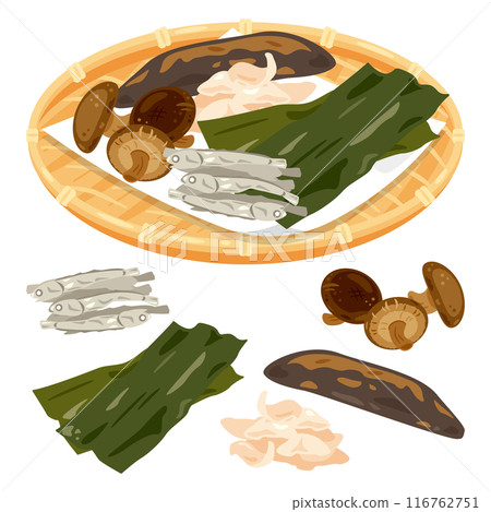 Ingredients for soup stock in a colander 116762751