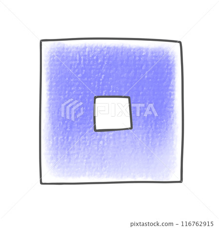 A loose and simple katakana "ro" square version in an analog style A loose and simple katakana "ro" square version in an analog style 116762915