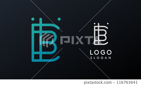 Stylized letter B, tech-inspired typography logo, unique extraterrestrial civilization symbol ancient inscriptions for creative branding, tech logo. Nordic runes monogram, abstract linear logotype 116763641