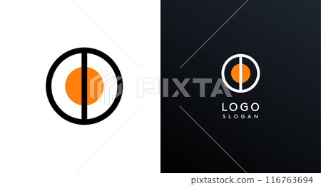 Letter O modern logo featuring geometric shapes, circle and lines. Abstract minimalist logotype for Japanese restaurant branding, tech companies, creative business identities. Vector illustration Letter O modern logo featuring geometric shapes, circle and lines. Abstract minimalist logotype for Japanese restaurant branding, tech companies, creative business identities. Vector illustration 116763694