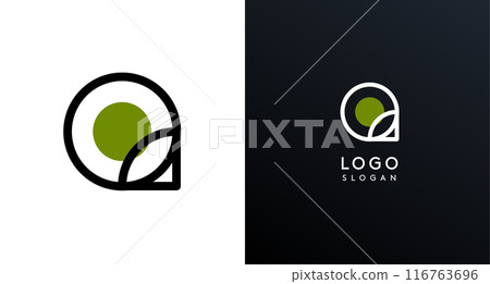 Letter Q modern logo featuring geometric shapes, circle and lines. Abstract minimalist logotype for Japanese restaurant branding, tech companies, creative business identities. Vector illustration Letter Q modern logo featuring geometric shapes, circle and lines. Abstract minimalist logotype for Japanese restaurant branding, tech companies, creative business identities. Vector illustration 116763696