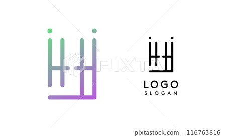 Stylized letter H, tech-inspired typography logo, unique extraterrestrial civilization symbol ancient inscriptions for creative branding, tech logo. Nordic runes monogram, abstract linear logotype Stylized letter H, tech-inspired typography logo, unique extraterrestrial civilization symbol ancient inscriptions for creative branding, tech logo. Nordic runes monogram, abstract linear logotype 116763816