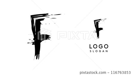 Brushstroke handdrawn letter F. Creative modern logo design, grunge imprint stylish initial logotype for corporate branding, business identity, and professional logos. Vector illustration Brushstroke handdrawn letter F. Creative modern logo design, grunge imprint stylish initial logotype for corporate branding, business identity, and professional logos. Vector illustration 116763853